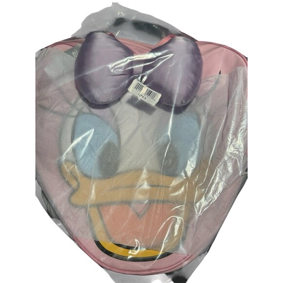 Disney Parks Daisy Duck Face Canvas Bag Tote NWT 3D Purple Bow Pink Kawaii - Picture 5 of 5